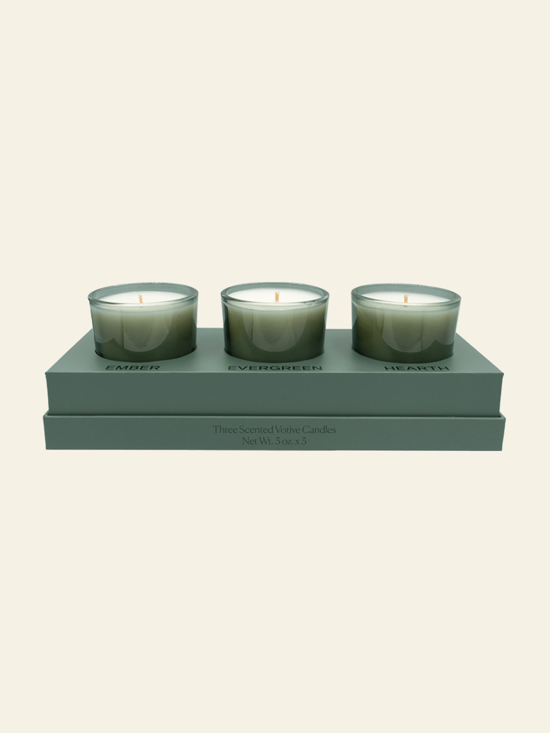 CANDLES Nesting Collection Votive Candle Set - Ember, Evergreen, and Hearth LAVUNE